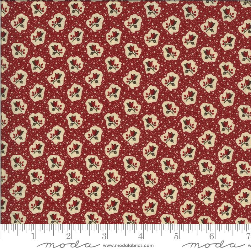 Moda Redwork Gatherings 49119-13 - Cotton Fabric