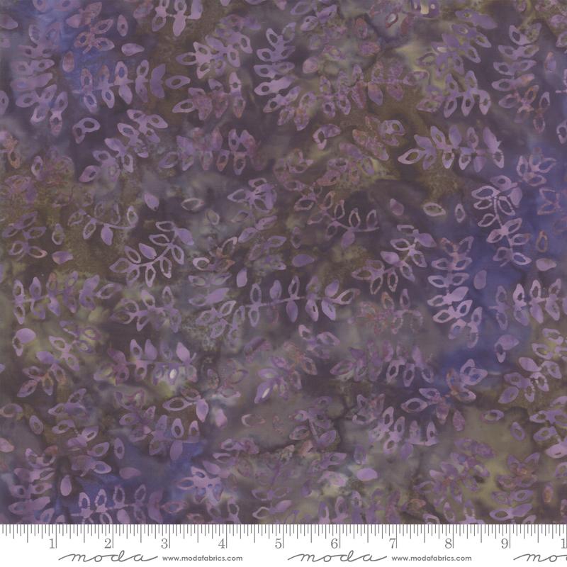 Moda Splendor Batiks Leaf Trails 4354-28 Eggplant - Cotton Fabric