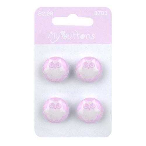 My Buttons Rose Owls 5/8" 4 Count - 3703