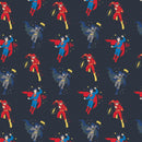 NCI Justice League Jr Boy Heroes 23421466-04 Indigo - Cotton Fabric