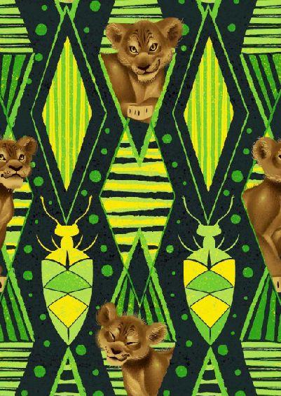 NCI Lion King, 69839-1100715 Green - Cotton Fabric