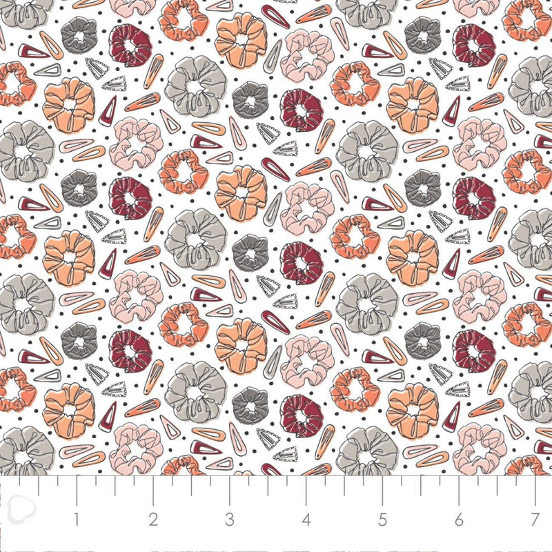 NCI Love is in the Hair by Vicky Yorke - Scrunchies and Clips - 302101014-1 White - Cotton Fabric
