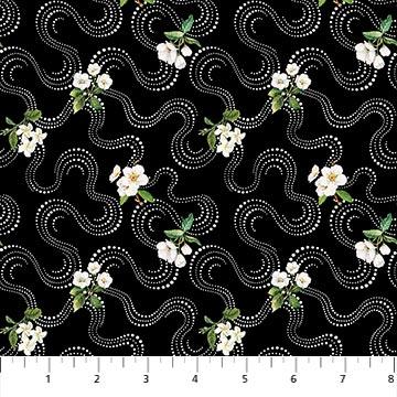 NCT Bouquet, DP23090-99 Black - Cotton Fabric