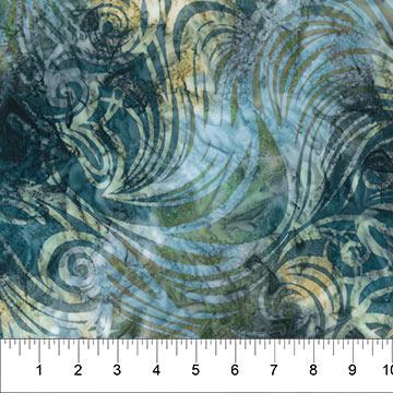 NCT Color Me Banyan Swirls Batik 80755-46 Pearl Blue - Cotton Fabric