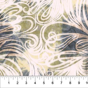 NCT Color Me Banyan Swirls Batik 80755-91 Dove - Cotton Fabric