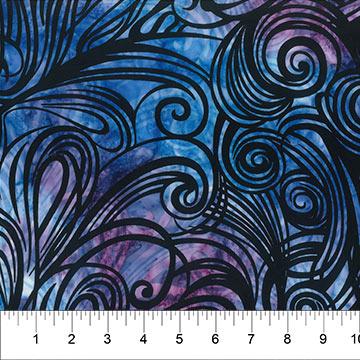 NCT Color Me Banyan Swirls Batik 80756-47 Periwinkle - Cotton Fabric