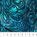 NCT Color Me Banyan Swirls Batik 80756-62 Turquoise - Cotton Batik Fabric
