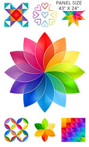 NCT Color Play Panel DP24908-10 White Multi- Cotton Fabric