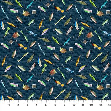 NCT Hooked DP24464-49 Navy/Multi - Cotton Fabric