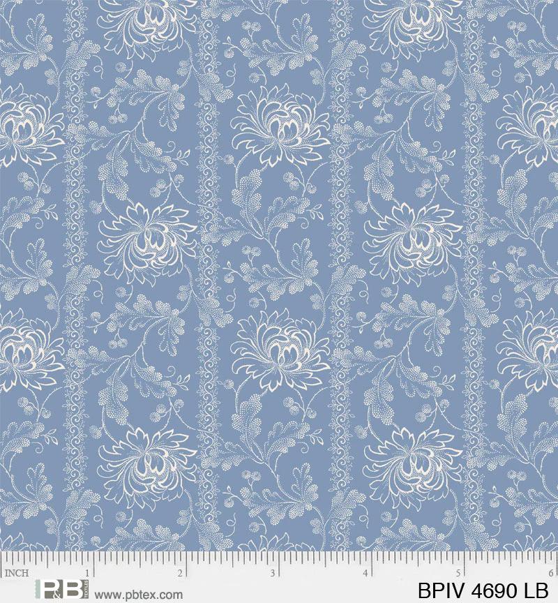 PB Belles Pivoines - 4690-LB Light Blue - Cotton Fabric