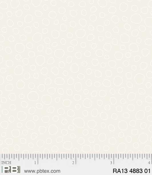 PB Ramblings - 4883-01 White on Cream - Cotton Fabric