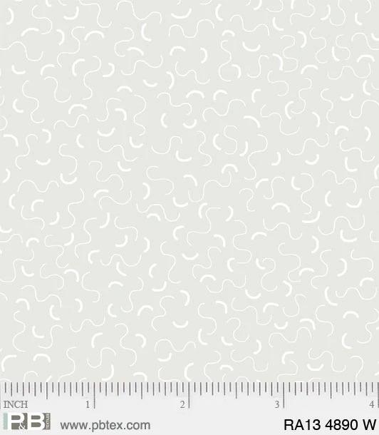 PB Ramblings 4890-W White on White - Cotton Fabric