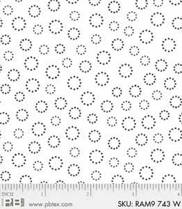 PB Ramblings 9 - 743-W White on White - Cotton Fabric