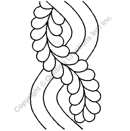 QCI Cable Feather Border 7" Stencil - 774