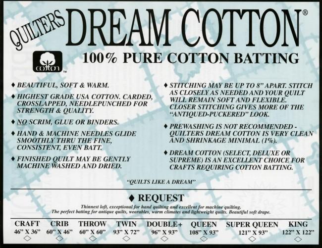 QDB Natural Request Cotton Batting N3D - Double