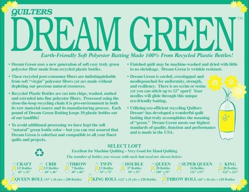QD Quilters Dream Green Select Poly Batting GREEND - Double
