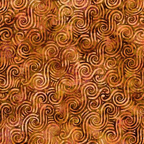 QT Aquatica - 28125-A Scroll Brown - Cotton Fabric