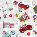 QT It's A Shop Hop 27554-K Toss Light Gray - Cotton Novelty Fabric