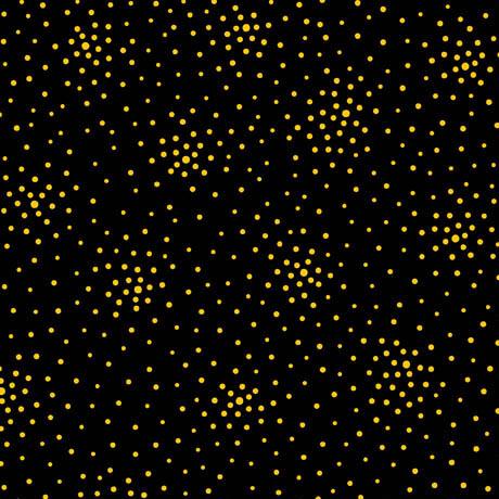 QT Light Up The Sky! - Dots 29309-J Black/Yellow - Cotton Fabric