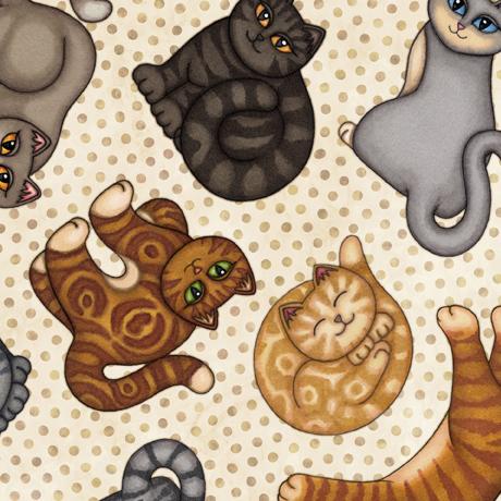 QT Meow - Cat Toss 29183-E - Cotton Fabric