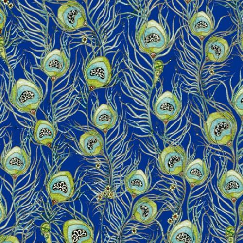 QT Pretty As A Peacock 1649-24936-Y Blue - Cotton Fabric