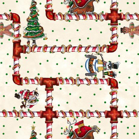 QT Steampunk Christmas 28903-E  - Cotton Fabric