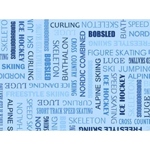 QT Winter Olympics 23179-B Skiing Words - Cotton Fabric