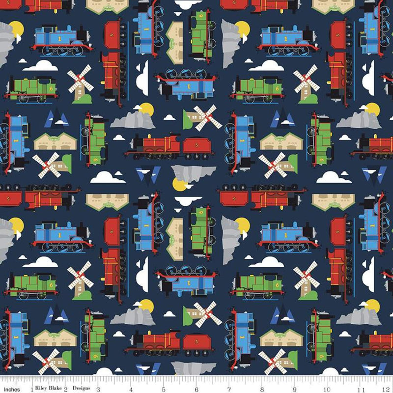 CWH All Aboard C11002-NAVY - Cotton Fabric