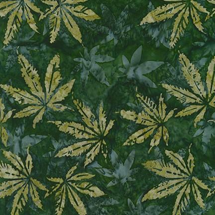 RK Artisan Batiks: Cannabis Sativa SRK-20502-45 Moss - Cotton Fabric