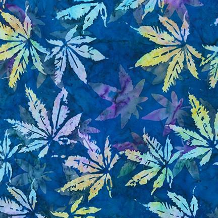 RK Artisan Batiks: Cannabis Sativa SRK-20502-72 Cobalt - Cotton Fabric