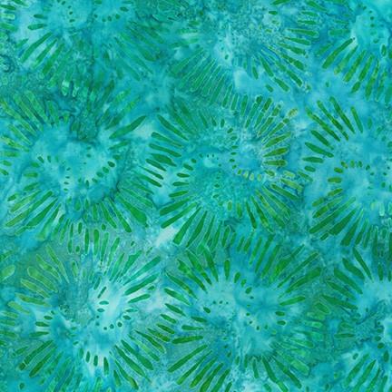 RK Artisan Batiks: Garden Style AMD-20059-70 Aqua - Cotton Batik Fabric