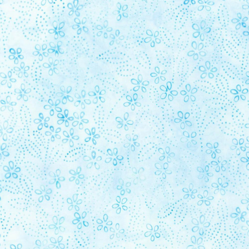 RK Artisan Batiks: Pastel Petals AMD-21446-217 Glacier - Cotton Batik Fabric