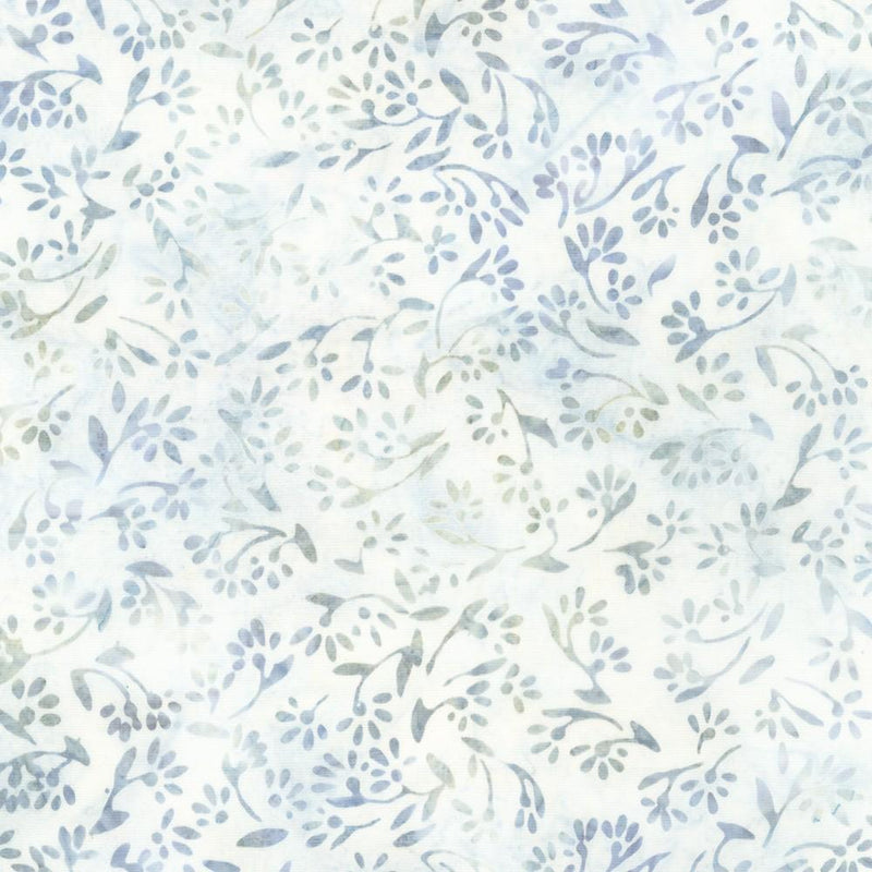 RK Artisan Batiks: Pastel Petals AMD-21448-412 Dove - Cotton Batik Fabric