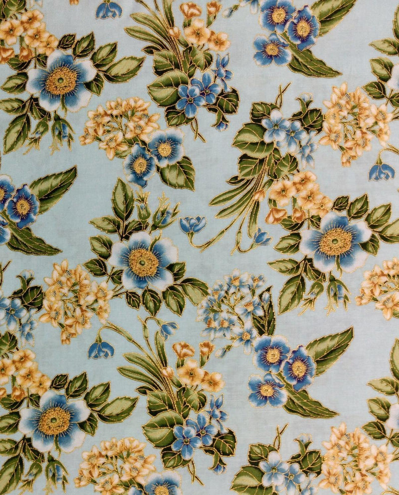 RK Avery Hill Metallic 17989-63 Sky - Cotton Fabric