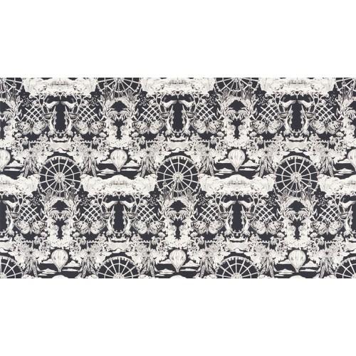 RK Black & White AJS-16294-184 Charcoal - Cotton Fabric