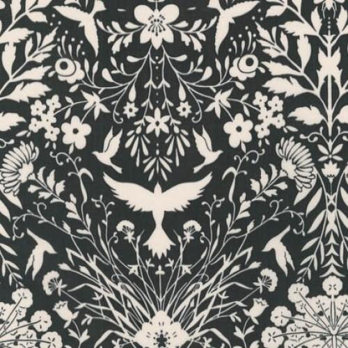 RK Black & White Collection AJS-15015-185 Steel - Cotton Fabric
