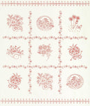 RK Daisy's Redwork 21293-83 Vintage White - Cotton Fabric
