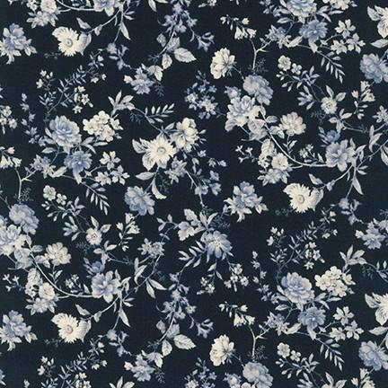 RK English Garden SB-87506D2-6 Navy - Cotton Fabric