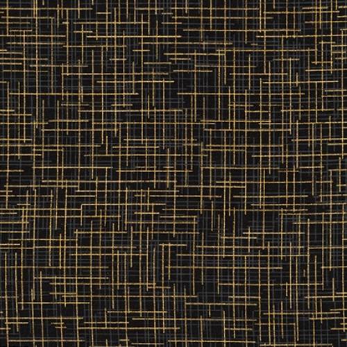 RK Quilter's Linen Metallic SRKM-14476-2 Black - Cotton Fabric