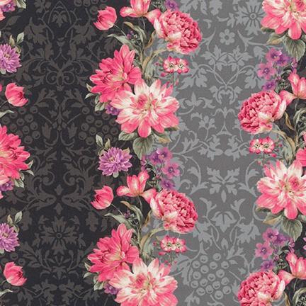 RK Surrey Meadows 18926-12 Grey Floral - Cotton Quilt Fabric