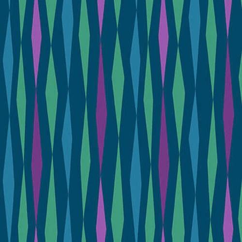 STUDIO E All Lined Up 5378-67 Teal - Cotton Fabric