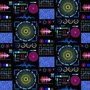 STUDIO E Disco Tech 6928-97 Black Multi - Cotton Fabric