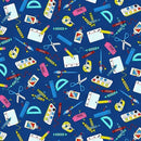 STUDIO E It's Elementary 6297-77 Dark Blue - Cotton Fabric