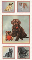 STUDIO E Off the Leash Panel 6126P-43 Multi - Cotton Fabric