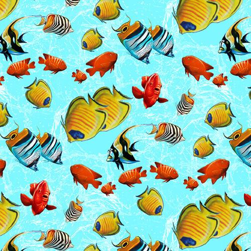 STUDIO E Reef Life 5748-11 Blue - Cotton Fabric