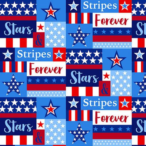 STUDIO E Stars & Stripes Forever - 5828-78 Plaid - Cotton Fabric