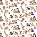 STUDIO E Trendy Pups 6894-01 White - Cotton Fabric