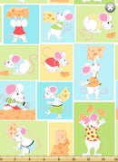 SUSYBEE Norton Cheese Patchwork 920 TURQ/GREEN - Cotton Fabric