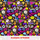 SYK Allover Girl Sports 10301-BLACK - Cotton Fabric