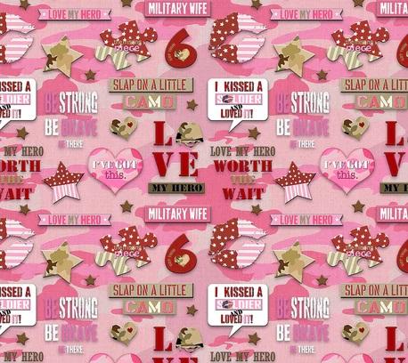SYK Homefront Girl Pink Camo Kiss - 10436  - Cotton Fabric